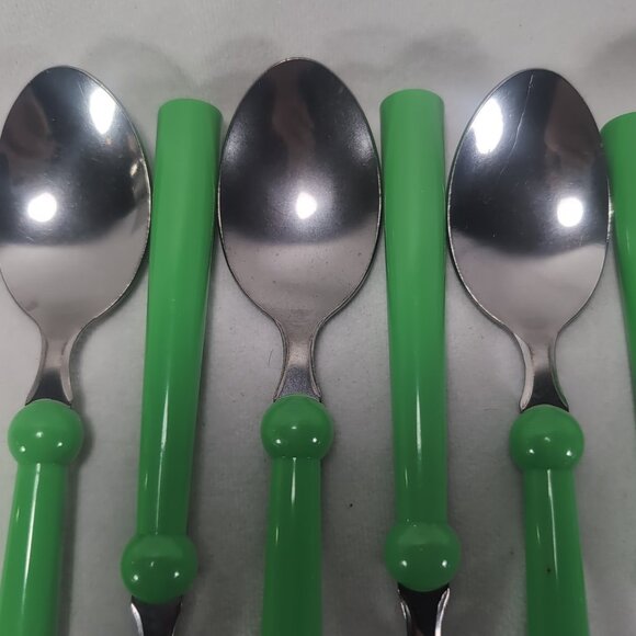 IKEA Grammatik Green 8 Lot Set Vintage Stainless Flatware Cutlery Spoon Utensils - Picture 2 of 15